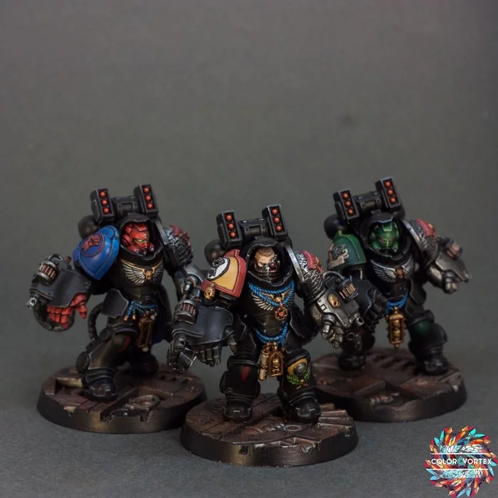 Vzhukh and a squad of aggressors - My, Warhammer 40k, Painting miniatures, Desktop wargame, Longpost, Wh miniatures