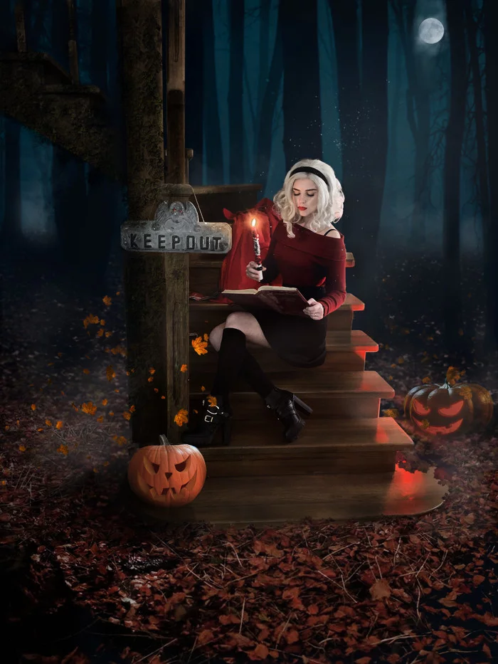 Happy Halloween, witches!! - My, Cosplay, Halloween, Sabrina the Little Witch, Russian cosplay, Photoshop, Netflix, Longpost
