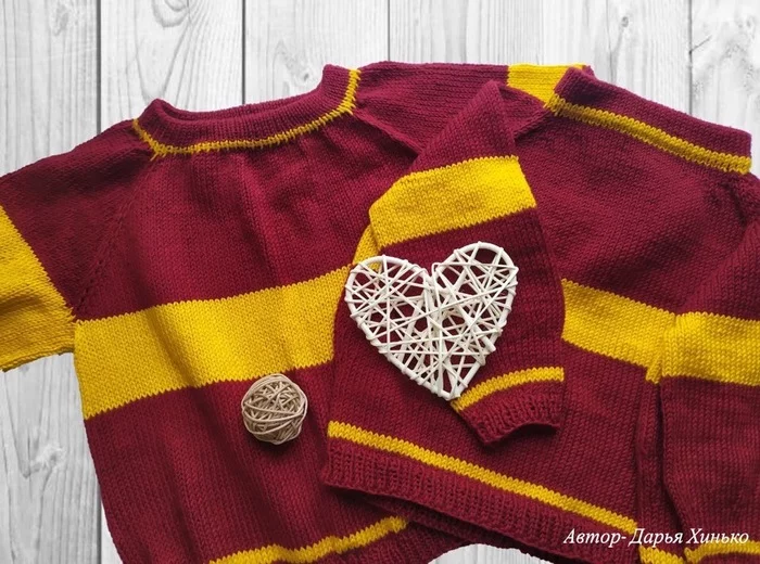 Time for a Gryffindor sweater) - My, Harry Potter, Knitted sweater, Knitting, Handmade, Needlework, Magic, Knitting, Pullover