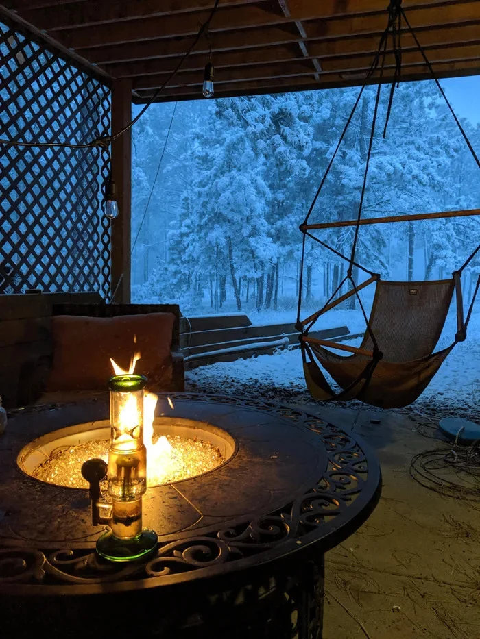 Veranda - On the veranda, Hammock, Bonfire