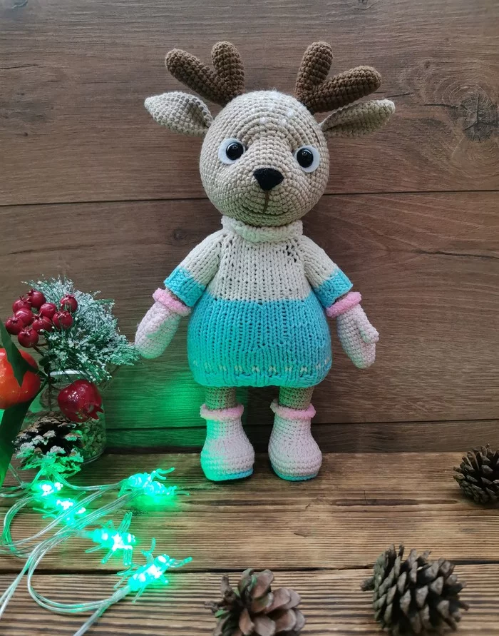 Fawn - My, Knitting, Knitted toys, Toys, Crochet, I knit, Longpost