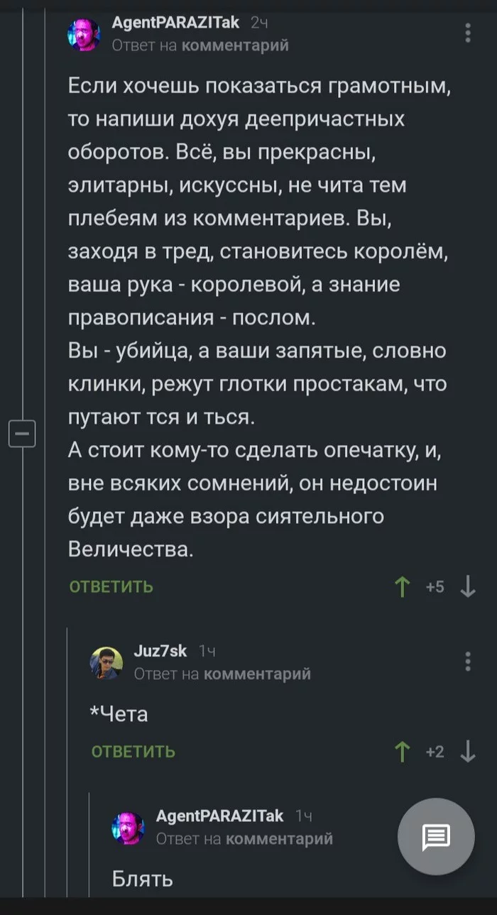 Исправления - Комментарии на Пикабу, Опечатка, Тся и ться, Скриншот, Грамотность, Мат