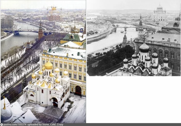 Moscow in 1935 and in the 90s [our answer to Manhattan] - My, Moscow, Old photo, Pastvu, Longpost