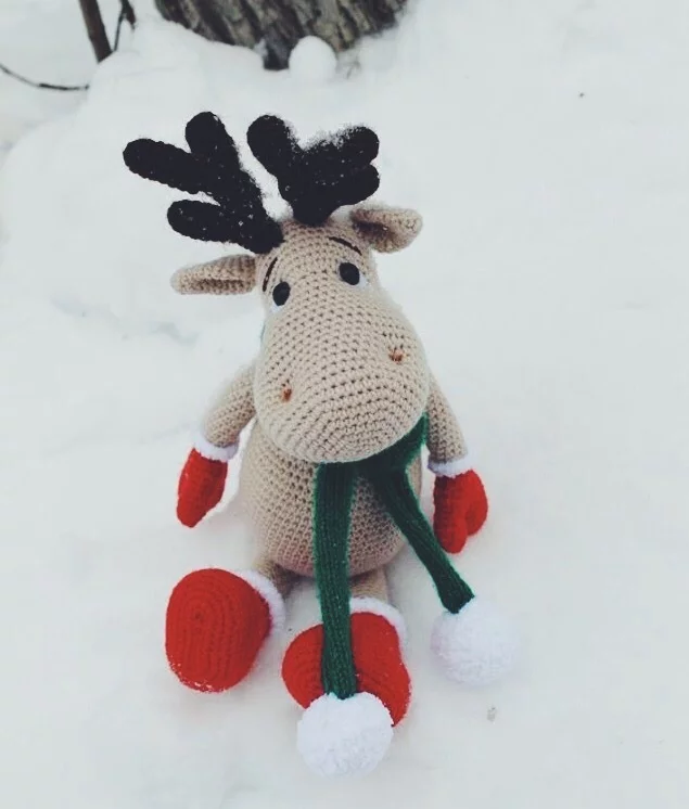 New Year's Rudolph - My, Crochet, Needlework without process, New Year, Deer, Hobby