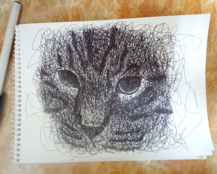 Kys - My, Drawing, Kalyaki-Malyaki, Sketch, cat