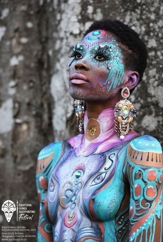 Enchanting. - NSFW, Equatorial Guinea, The festival, Bodypainting, Longpost