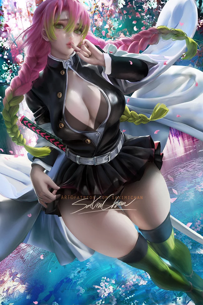 Love Pillar pinup - NSFW, Deviantart, Art, Drawing, Anime art, Anime, Kimetsu no yaiba, Mitsuri Kanroji, Sakimichan