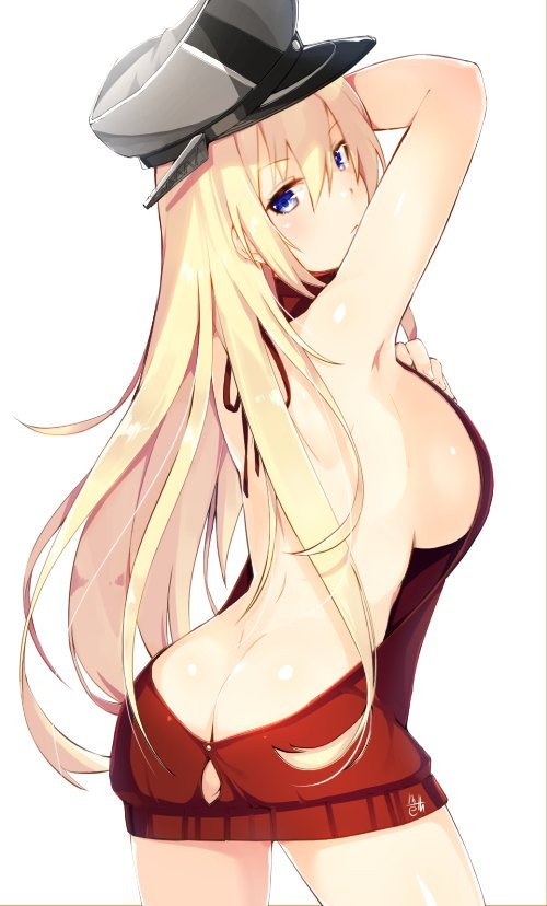 Bisco - NSFW, Kantai Collection, Bismarck, Аниме, Anime Art, Virgin killer sweater, Попа, Sideboob