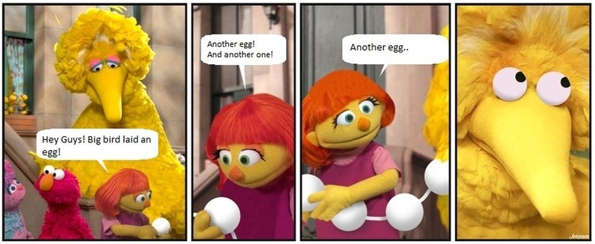 Большая птица отложила яйцо! 