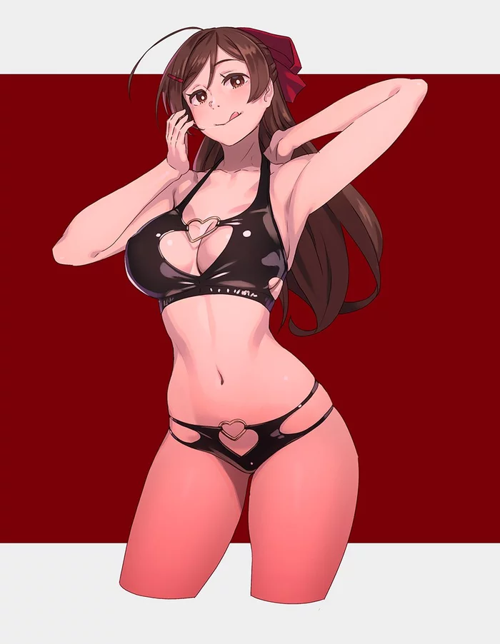 Black Devil - Kantai collection, Mamiya, Anime, Anime art, Swimsuit