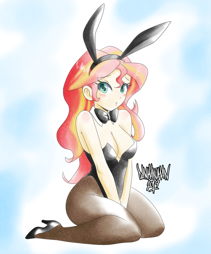 Bunny Shimmer My Little Pony, Equestria Girls, Sunset Shimmer, Danmakuman, MLP Edge, Bunnysuit