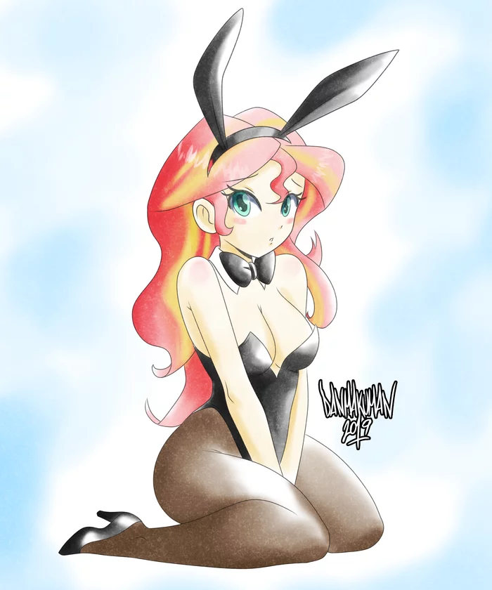 Bunny Shimmer - My little pony, Equestria girls, Sunset shimmer, Danmakuman, MLP Edge, Bunnysuit