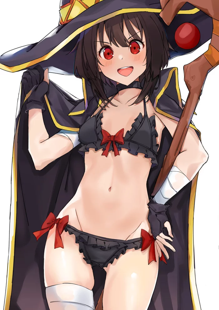 Megumin - NSFW, Арт, Аниме, Девушки, Нижнее белье, Anime Art, Megumin, Konosuba, Xhunzei