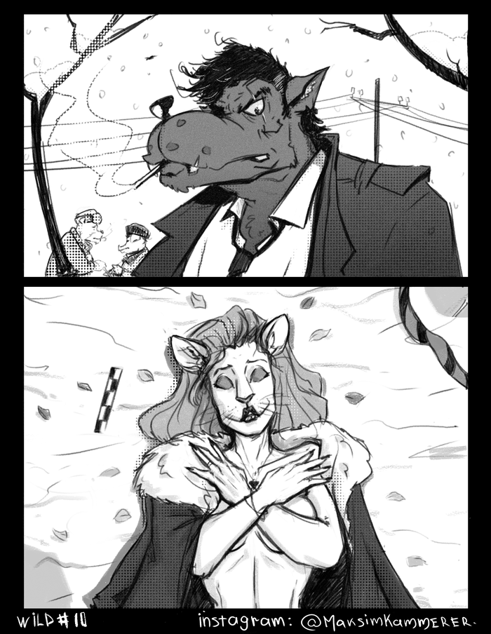 Wild - Сборник работ №2 Арт, Нуар, Рисунок, Krita, Фурри, Длиннопост