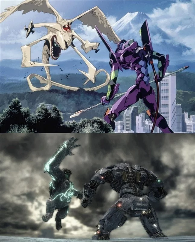 Giant robots... - My, Evangelion, Pacific Rim, Anime, Rave, Robotization, Coub