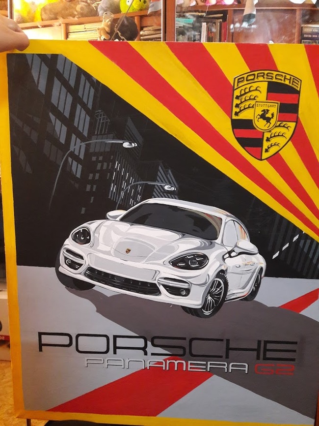 Как нарисовать Porshe от руки - Моё, Художник, Длиннопост, Porsche, Живопись