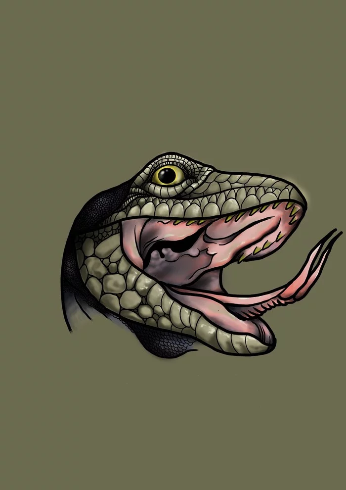 Lizard - My, Digital drawing, Lizard