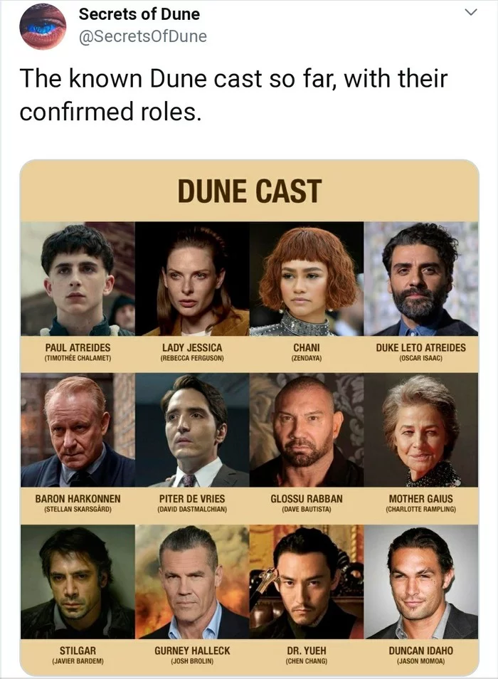 Dune 2020. I wonder what the chance of good reviews is without a single neg... African American? - Movies, Fantasy, Announcement, Casting, Screenshot, Dune