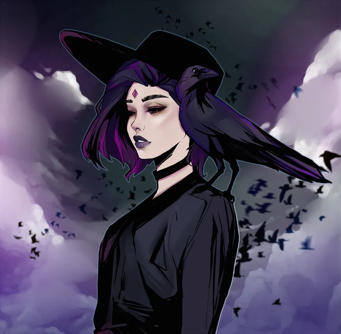 Raven - DeviantArt, Арт, DC Comics, Ворон, Рисунок, Teen Titans, Рейвен, Wolf-Fram