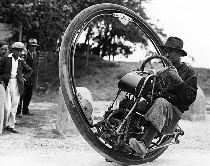 In the car showroom of the future. - Humor, Unicycle, Concept, Longpost