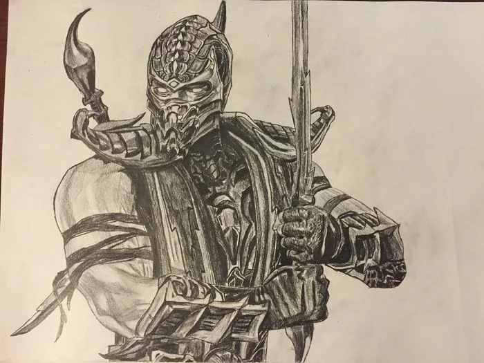 Scorpion - My, Mortal kombat, Painting, Scorpio (Mortal Kombat)