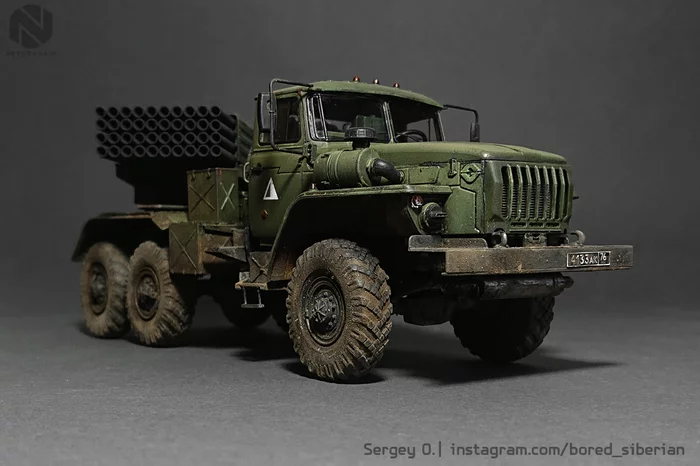 Weather forecast - HAIL! BM-21 in scale 1:35 - My, Scale 1:35, Scale model, Stand modeling, Drso BM-21 Grad, Longpost