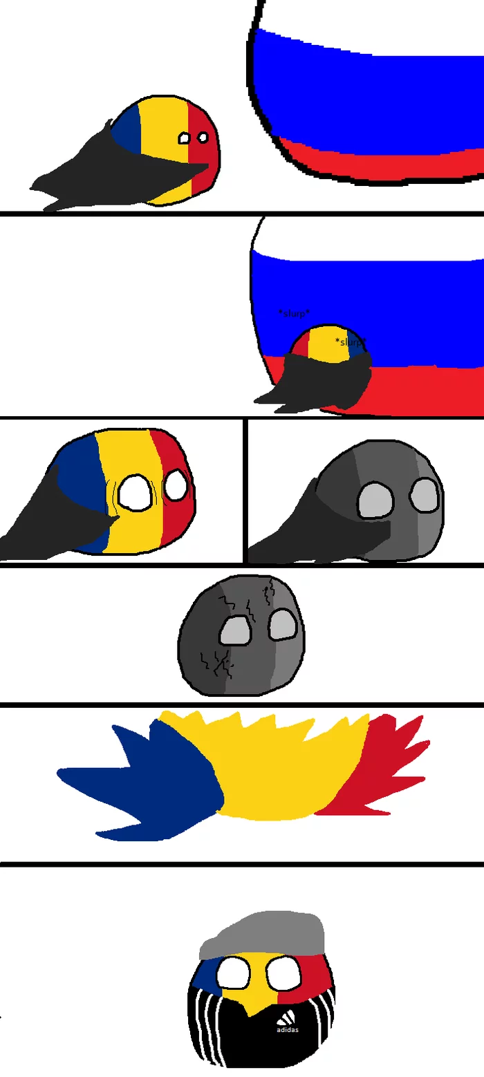 Unlucky bloodsucker - Countryballs, Comics, Romania, Russia, Adidas, Longpost