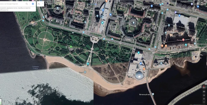 All-season map of St. Petersburg - Pictures from space, Saint Petersburg, 300th Anniversary Park, Google maps