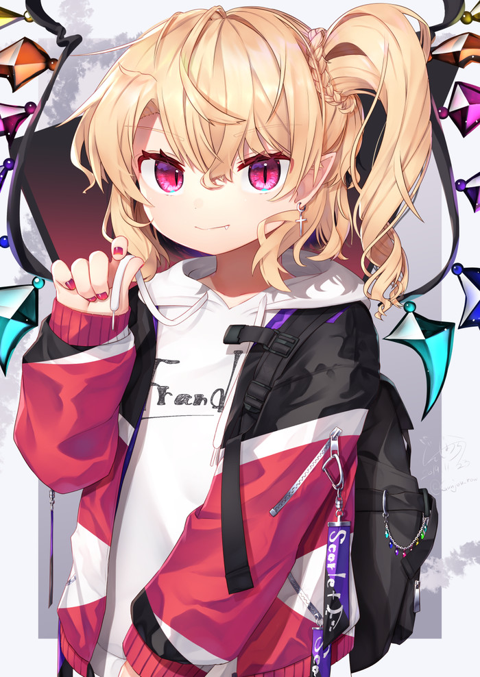 Flandre Scarlet , Anime Art, Touhou, Flandre Scarlet, Gunjou Row
