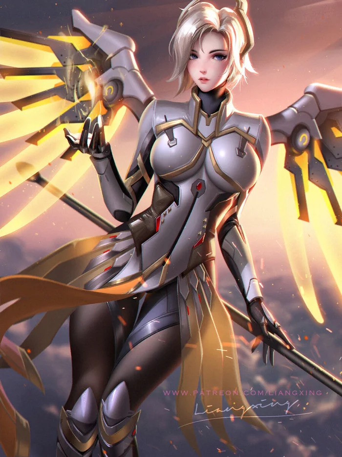 New Mercy - Overwatch, Mercy, Art, Games, Overwatch 2, Liang xing