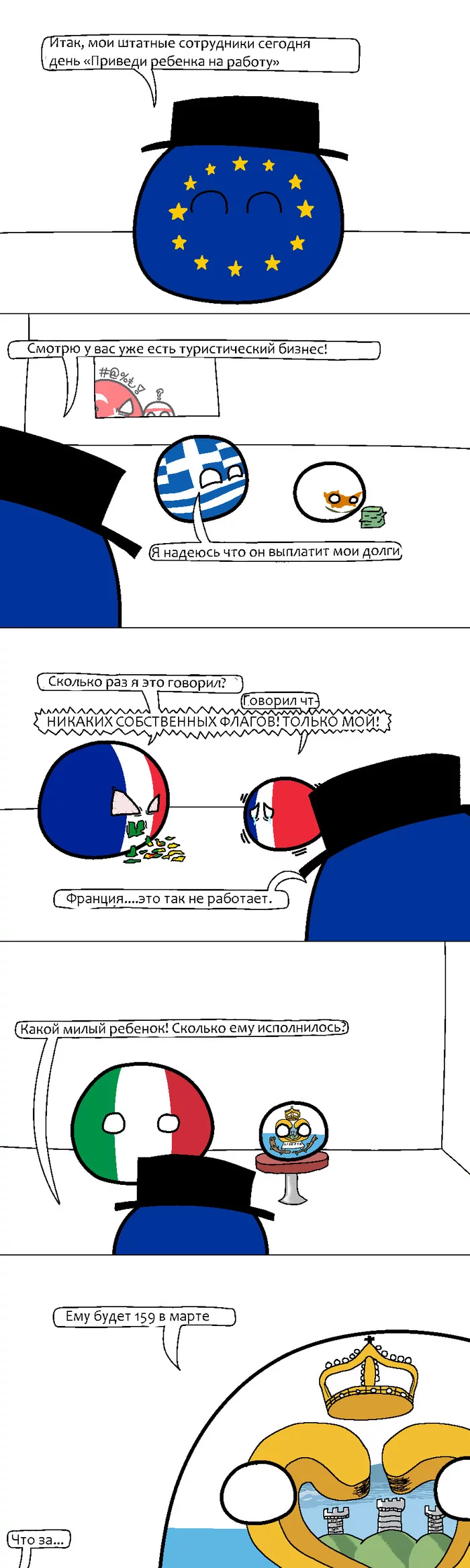 Parents and children - Countryballs, Comics, Translated by myself, San Marino, Longpost