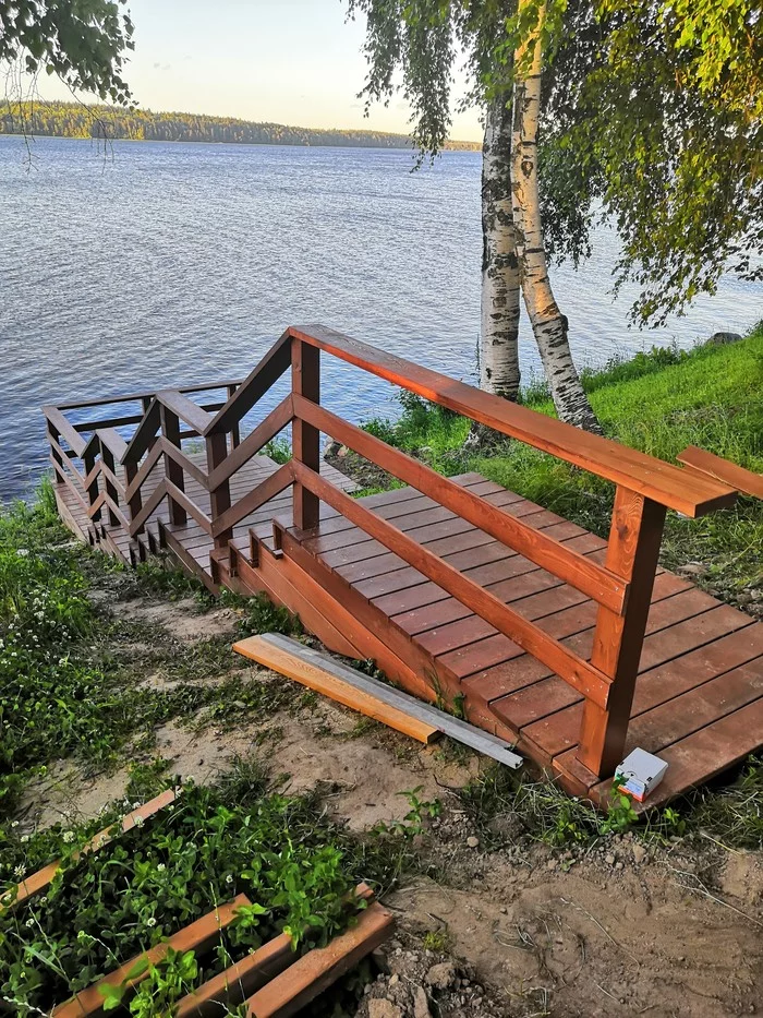 Сход к воде и мини терраса Терраса, Озеро, Санкт-Петербург, Ландшафтный дизайн, Строительство, Длиннопост