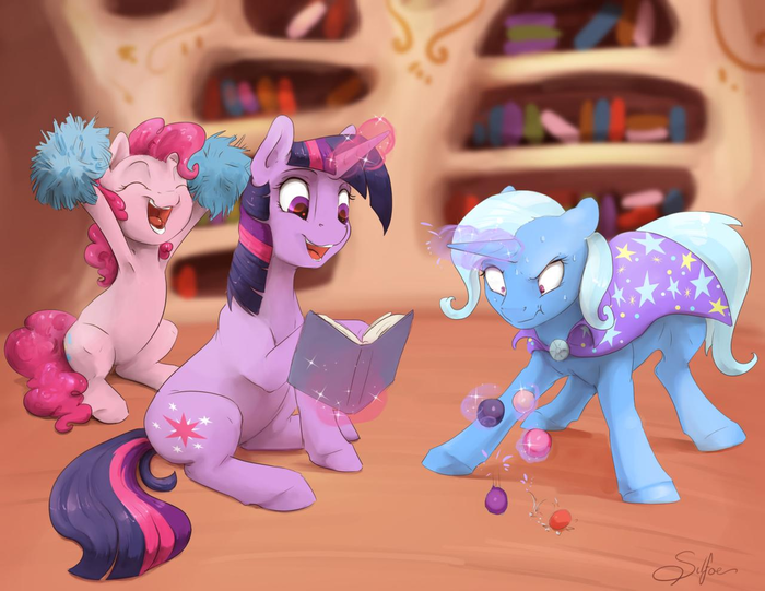   My Little Pony, Twilight Sparkle, Trixie, Pinkie Pie, Silfoe