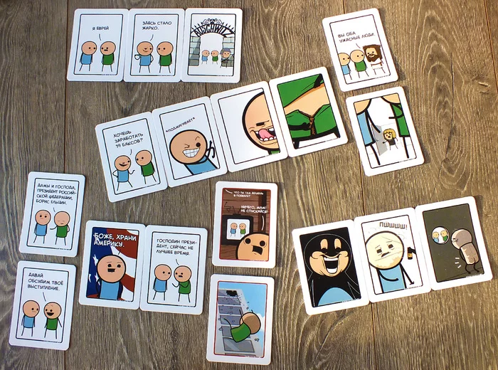 Joking Hazard в переводе Василия Телова. - Моё, Cyanide and Happiness, Joking Hazard, Настольные игры, Перевод, Своими руками, Подарки, Длиннопост