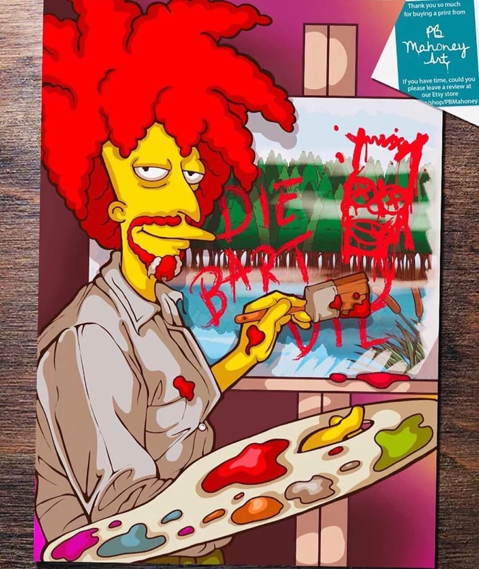 The Simpsons in horror films - The Simpsons, Comics, Cartoons, Horror, Horror, A Nightmare on Elm Street, Friday the 13th, Call, Longpost