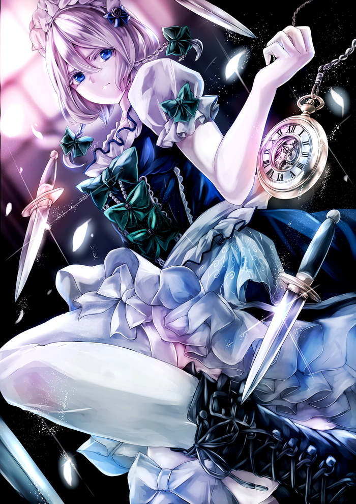 Izayoi Sakuya Touhou, Izayoi Sakuya, Anime Art, ,  , Jan lightdragoon