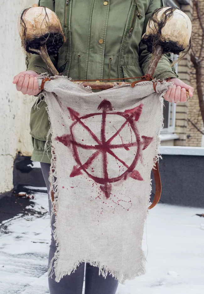 Chaos Cultist Banner - My, Handmade, Needlework with process, Warhammer fantasy battles, Chaos, Scull, Cosplay, Longpost