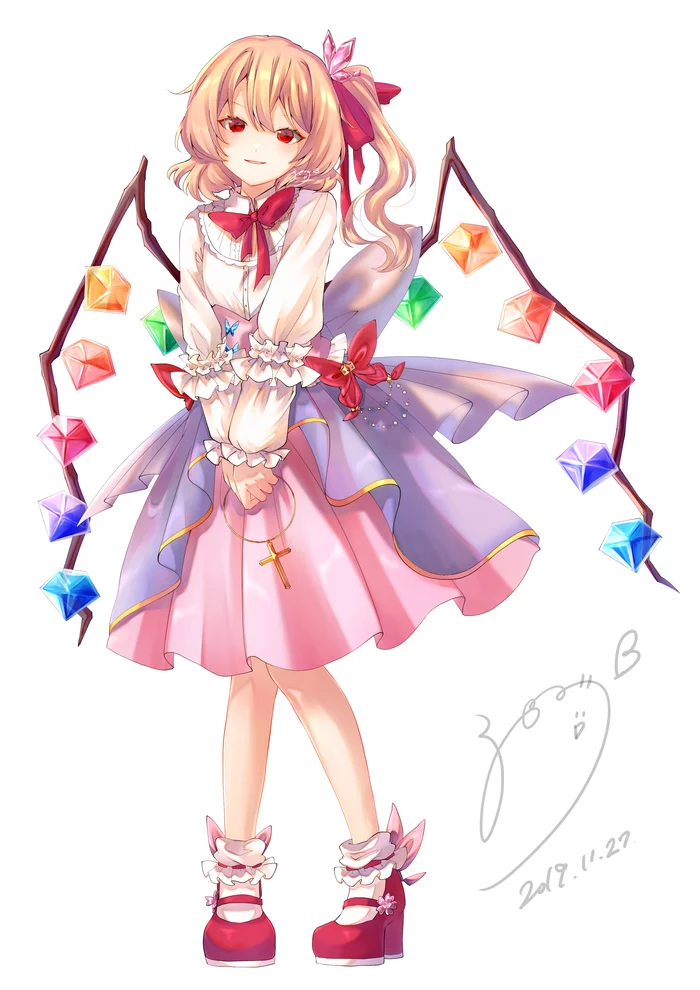 Flandre Scarlet - Touhou, Anime Art, Аниме, Flandre Scarlet, Solanikieru