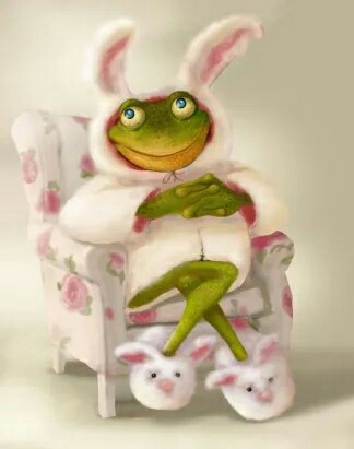 At home in the cold)) - Princess Frog, Milota