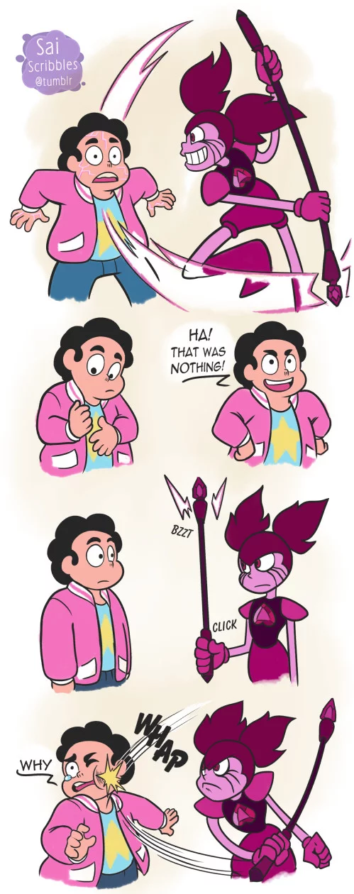 When the enemy is immune to your weapon's main attack - Steven universe, Spinel, Comics