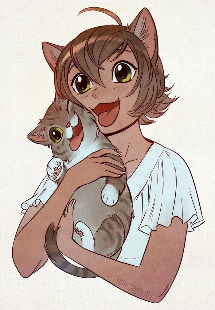 Art - Nakanoart, cat, Humanization, Art, Lil Bub