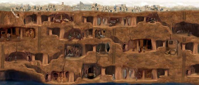 Подземный город Деринкую. Каппадокия. Турция Турция, Подземный город, Длиннопост