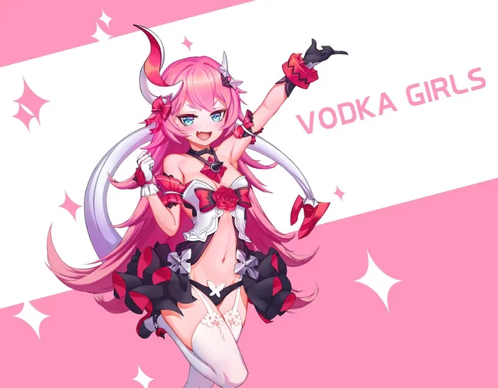 Vodka Girls - NSFW, Lili, Anime, Anime art, Games, Honkai Impact, Longpost, Rozaliya, Liliya Olenyeva