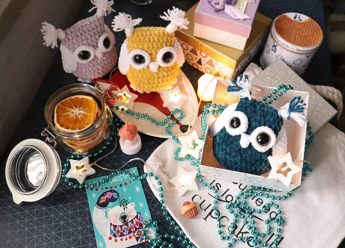 Owl [Handicrafts give] - My, Needleworkers give, Owl, New Year, Needlework without process, Longpost