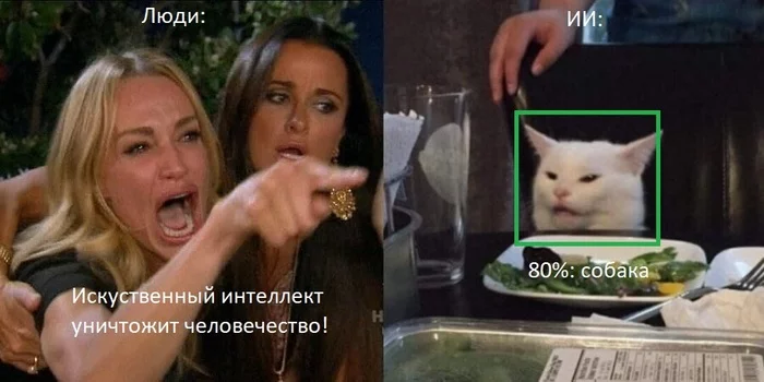 Artificial intelligence will surely kill us all :) - Artificial Intelligence, Нейронные сети, Kill all people, Humor, Two women yell at the cat, Memes