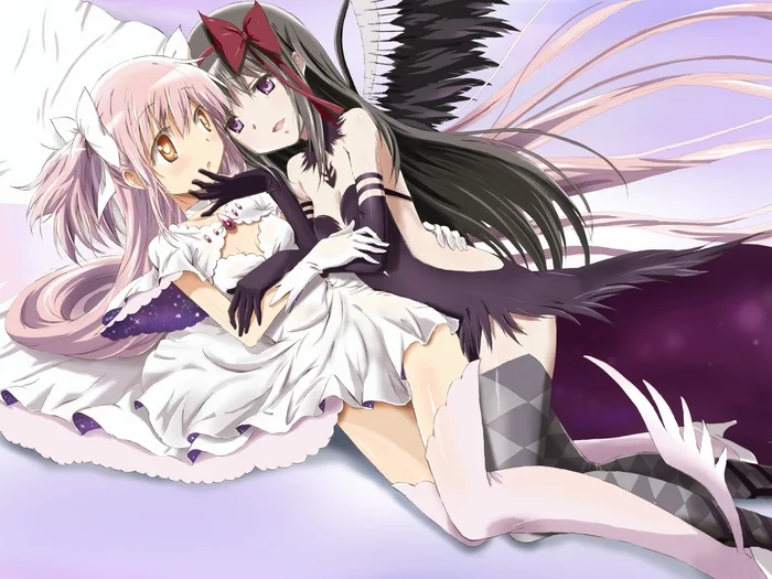 You pray to them, but the gods are busy~ - Anime, Anime art, Mahou Shoujo Madoka Magica, Akemi homura, Madoka kaname