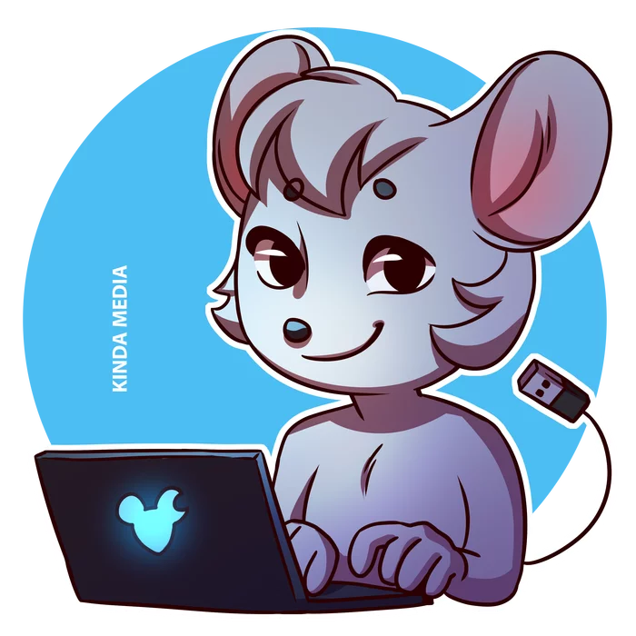 Dedicated to the birthday of the computer mouse! - My, Mouse, Drawing, Art, Birthday, Kinda Media