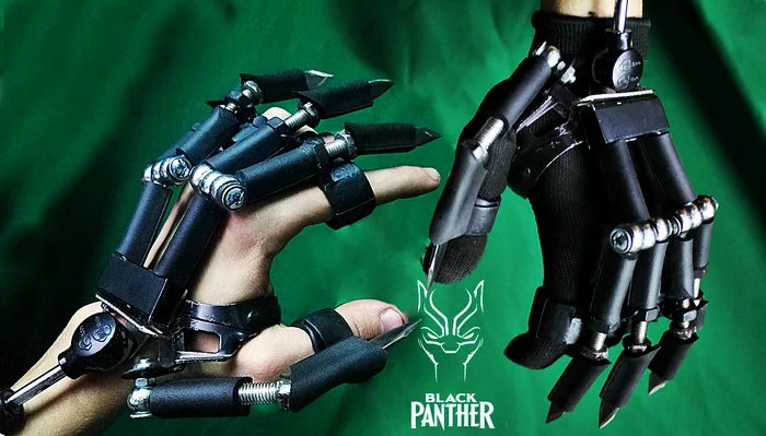 Black Panther. Black Panther Claws - My, Black Panther, Marvel, Red technology industries, With your own hands, Superheroes, Video