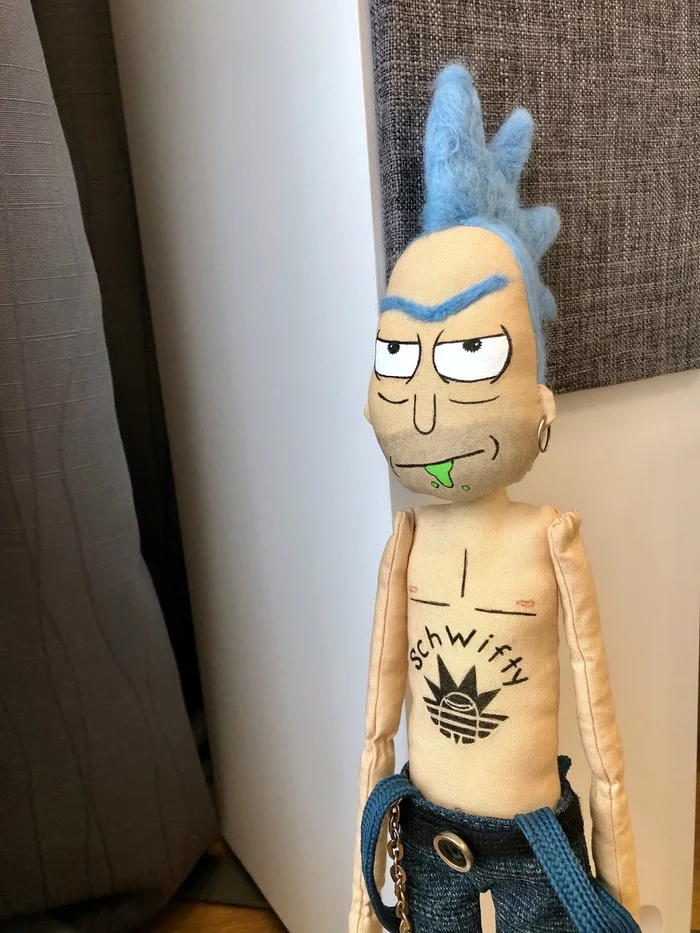 Rick Sanchez - Doctor Aibolit + Pot from gr. King and the Clown - My, Rick and Morty, Rick Sanchez, Punks, Textile doll, Animation, Schwieftanem, Dr. Aibolit, Interior doll, Video, Longpost