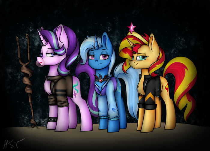    ! My Little Pony, Ponyart, Starlight Glimmer, Trixie, Sunset Shimmer